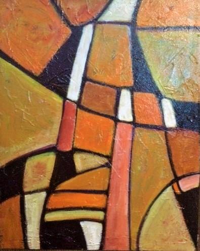 ABSTRACT IN AUTUMN COLOURS - SOLD